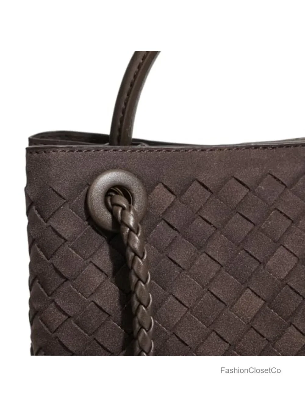 Large Hobo Bag Handwoven Vegan Leather Shoulder Crossbody Tote